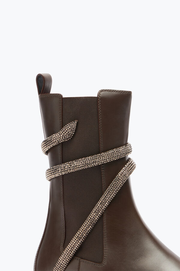 jeweled cleo crystal kastanjebrunt bootie 25 rene caovilla