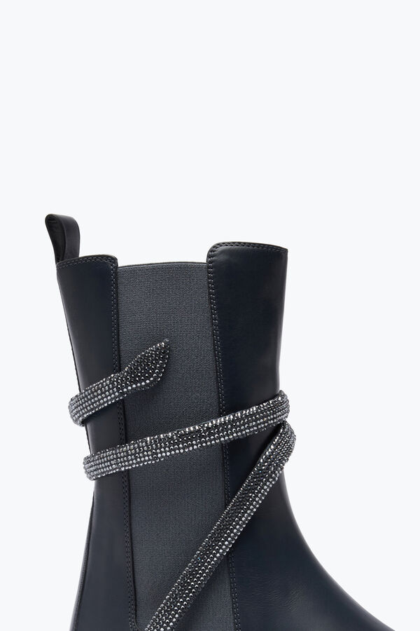 jeweled cleo grå bootie med silver kristaller 25 rene caovilla