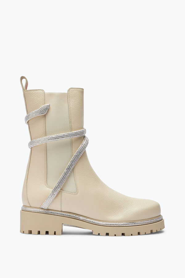 jeweled cleo vitt läder bootie 25 rene caovilla
