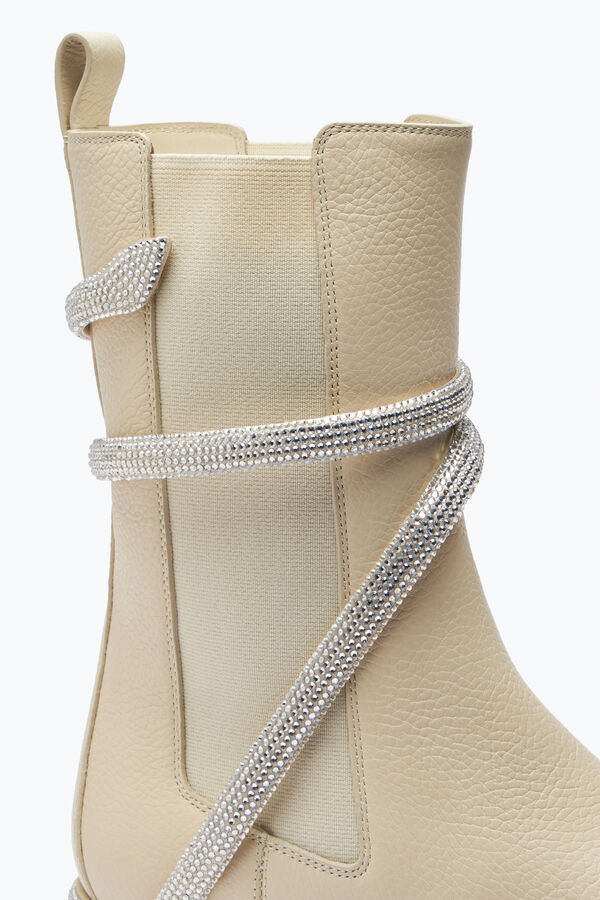 jeweled cleo vitt läder bootie 25 rene caovilla