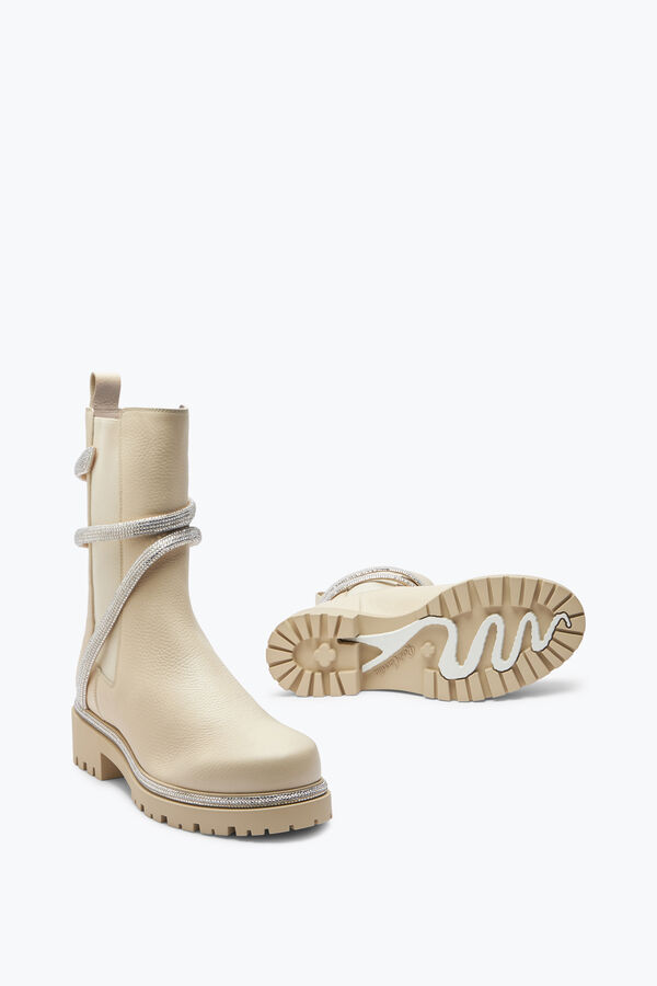 jeweled cleo vitt läder bootie 25 rene caovilla