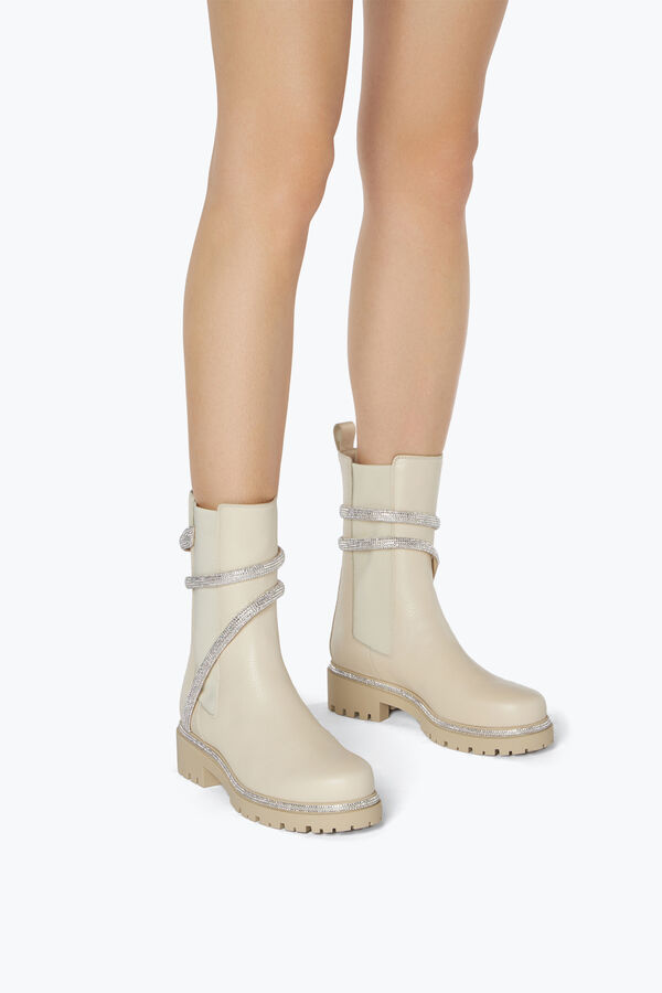 jeweled cleo vitt läder bootie 25 rene caovilla
