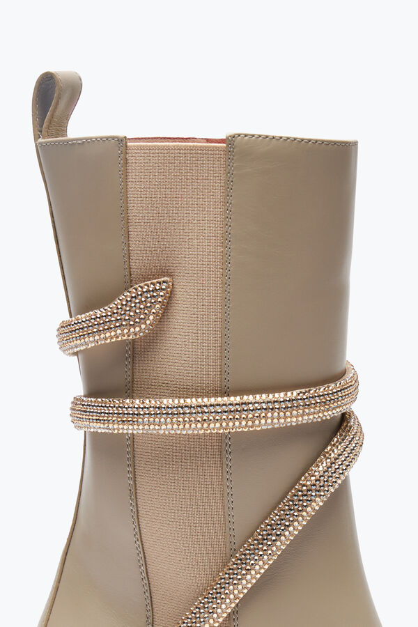 jeweled cleo kristaller beige bootie 60 rene caovilla