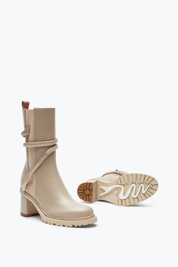 jeweled cleo kristaller beige bootie 60 rene caovilla