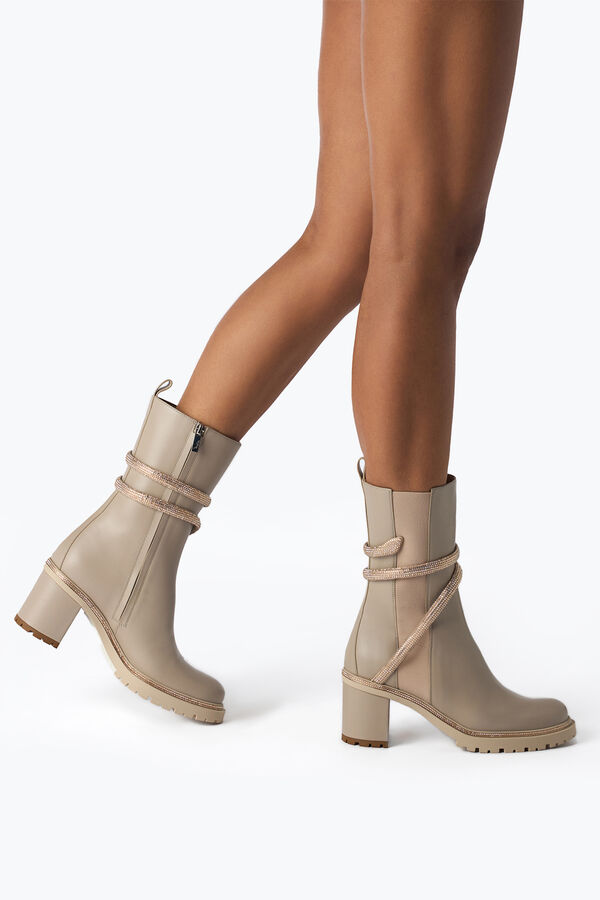 jeweled cleo kristaller beige bootie 60 rene caovilla