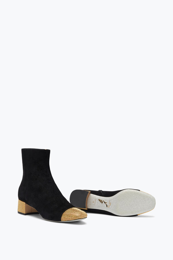 jeweled bonnie svart och guld bootie 40 rene caovilla