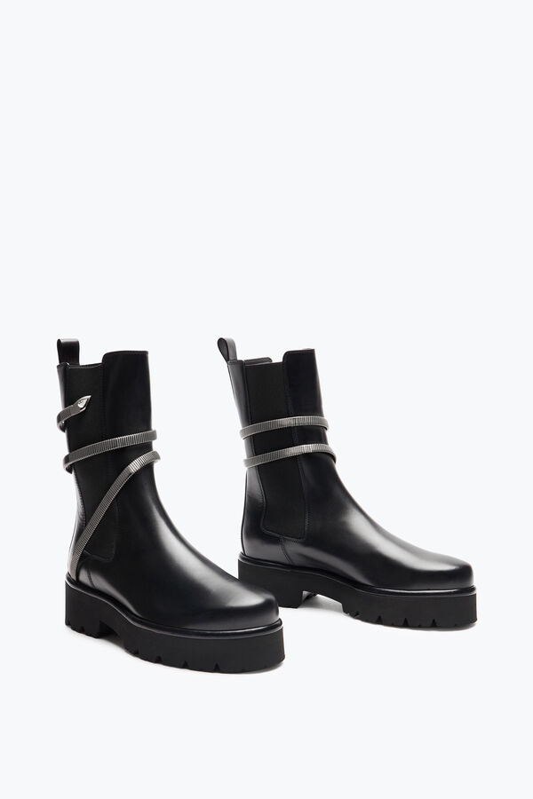 jeweled juniper svart och silver biker boot 45 rene caovilla