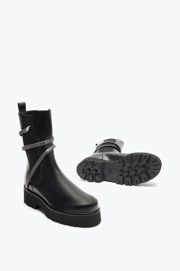jeweled juniper svart och silver biker boot 45 rene caovilla