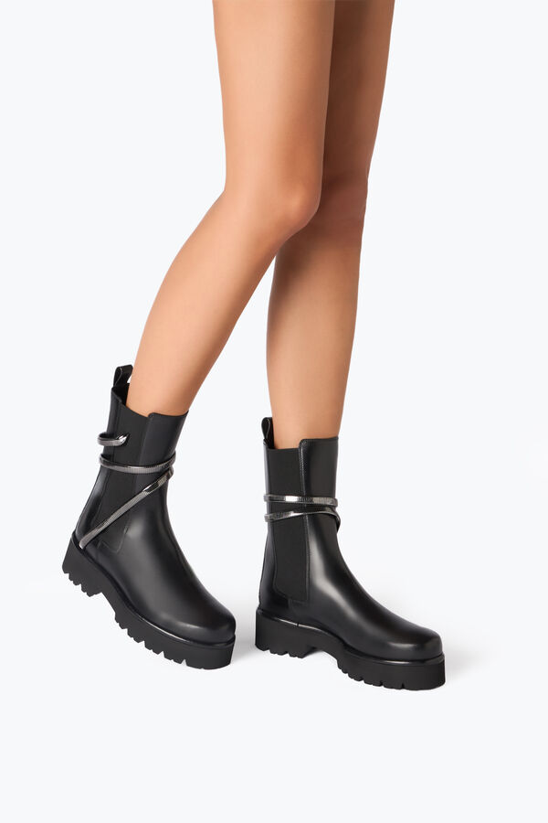 jeweled juniper svart och silver biker boot 45 rene caovilla