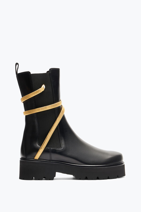 jeweled juniper svart och guld biker boot 45 rene caovilla