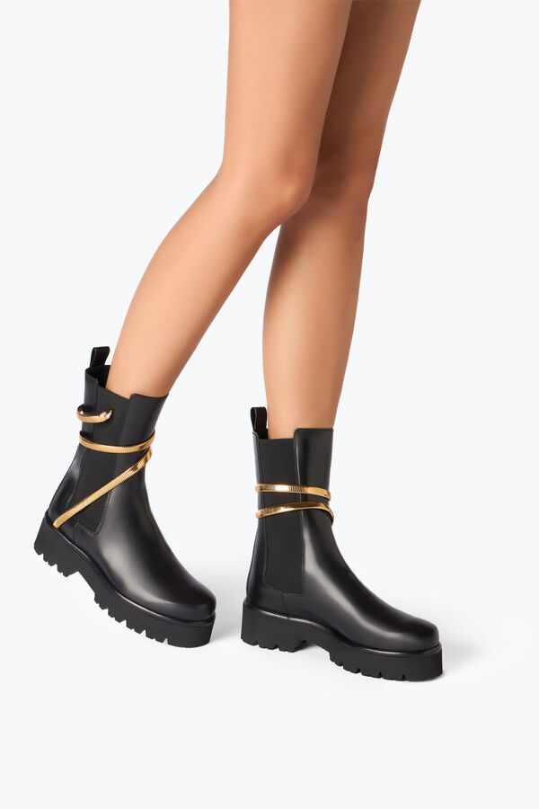 jeweled juniper svart och guld biker boot 45 rene caovilla