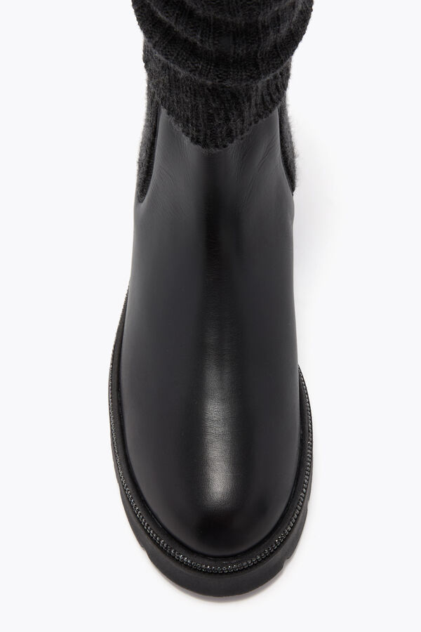 jeweled bika lÄder och kashmir svarta ankelboots med kristaller 50 rene caovilla