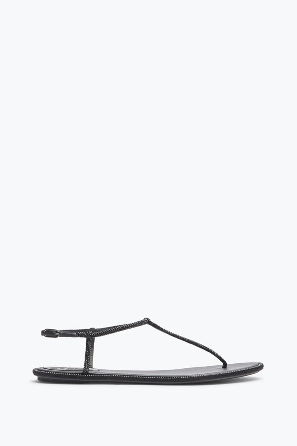 jeweled diana svart platt sandal 10 rene caovilla