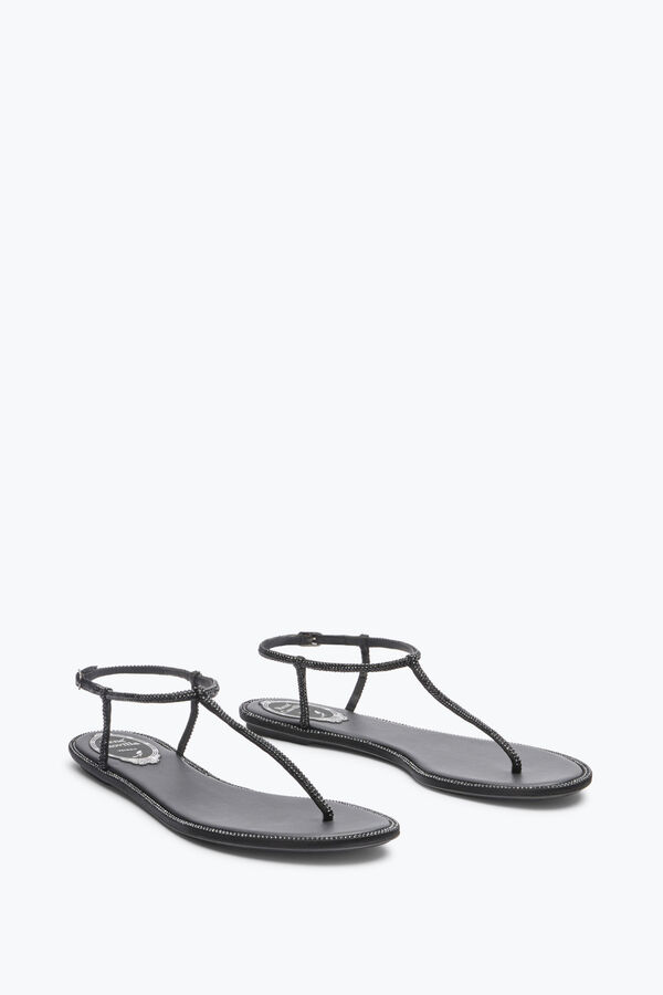 jeweled diana svart platt sandal 10 rene caovilla