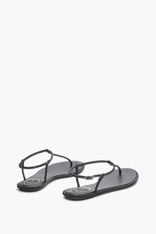 jeweled diana svart platt sandal 10 rene caovilla