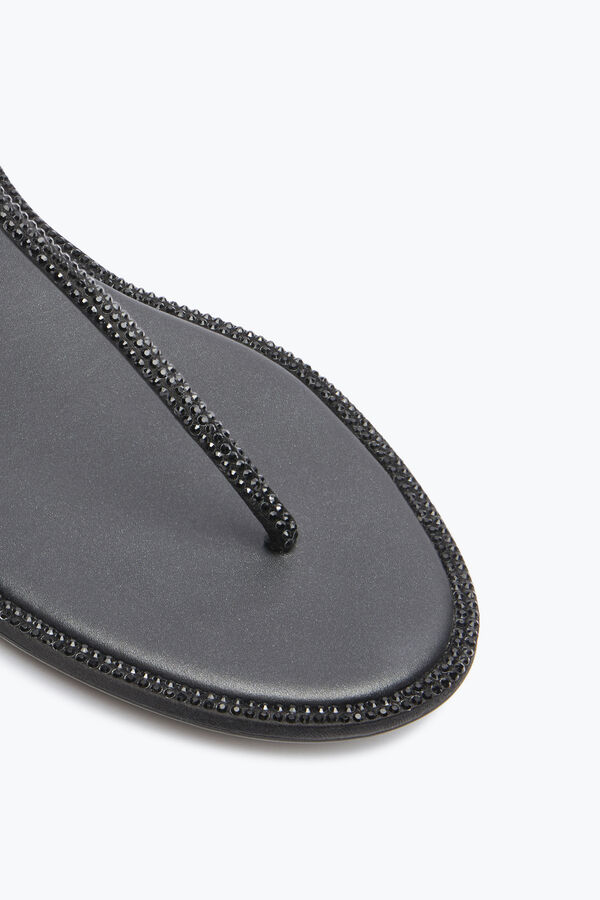 jeweled diana svart platt sandal 10 rene caovilla