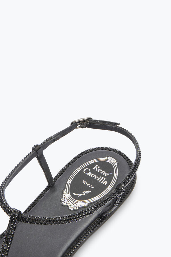 jeweled diana svart platt sandal 10 rene caovilla