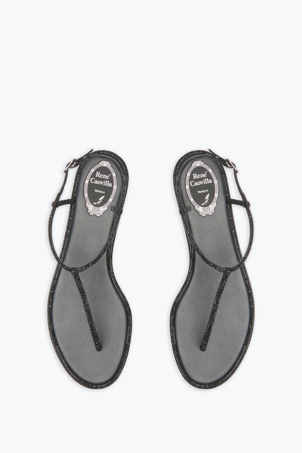 jeweled diana svart platt sandal 10 rene caovilla