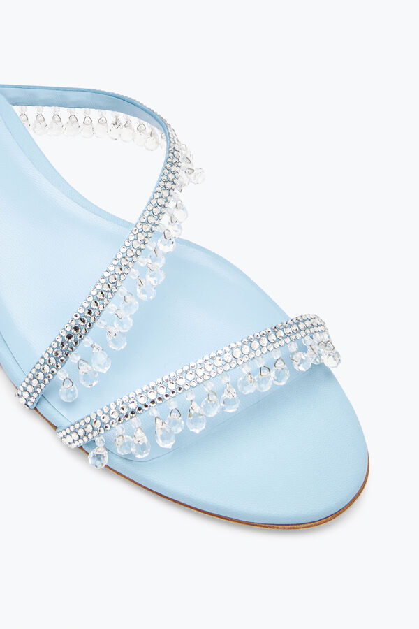 jeweled ljuskrona platt ljus blå sandal 10 rene caovilla