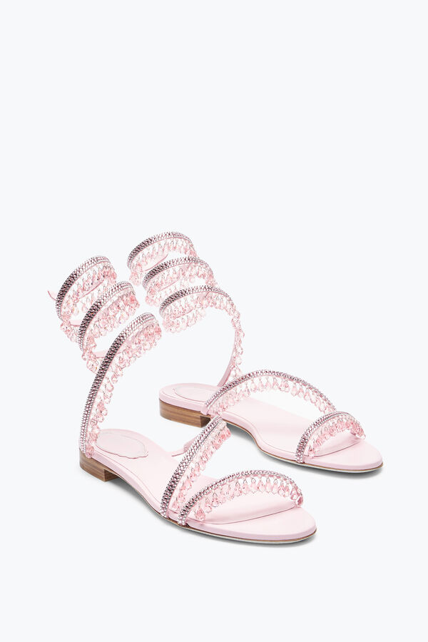 jeweled ljuskrona barbie rosa platt sandal 10 rene caovilla