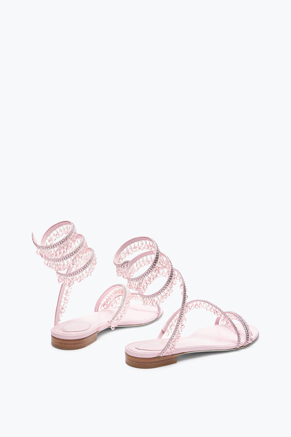 jeweled ljuskrona barbie rosa platt sandal 10 rene caovilla