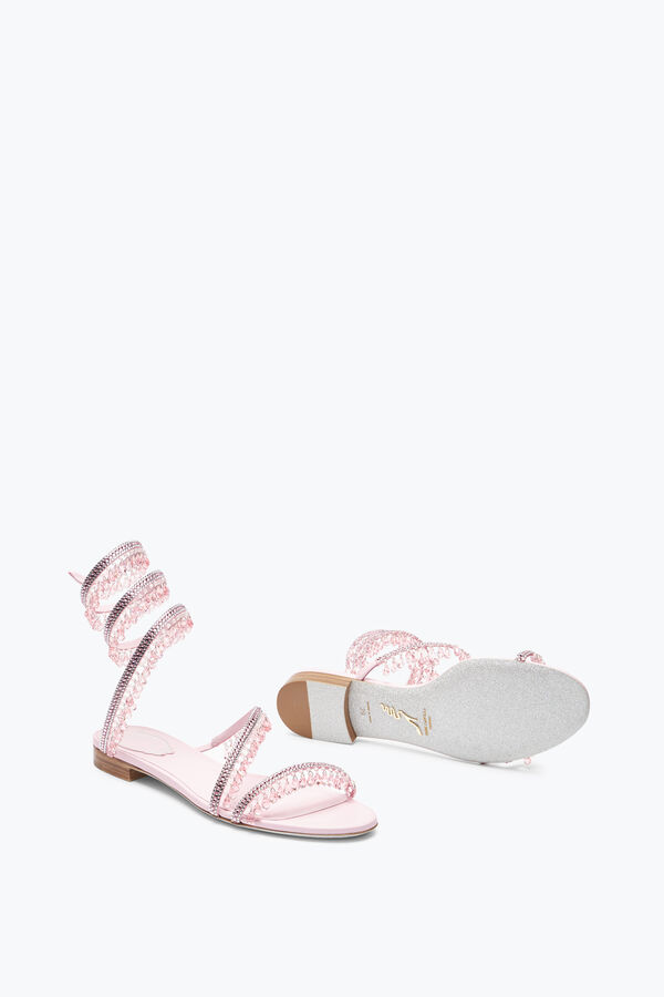 jeweled ljuskrona barbie rosa platt sandal 10 rene caovilla