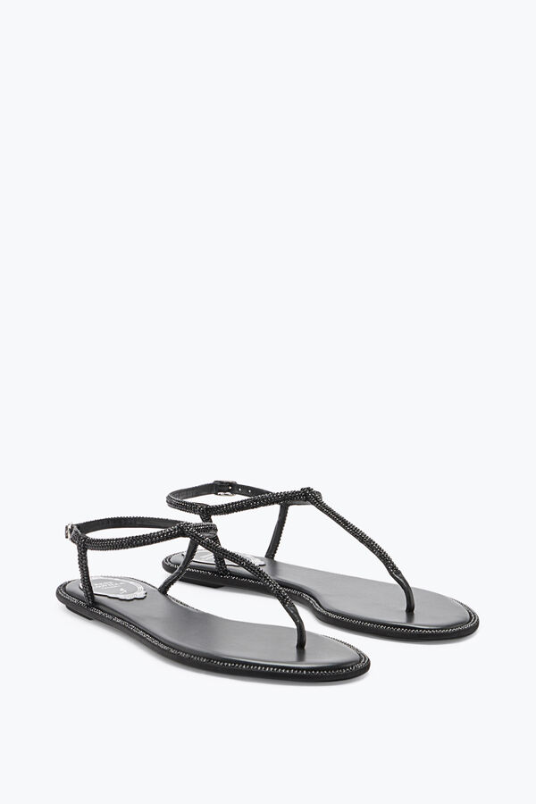jeweled diana kristall svart sandal 10 rene caovilla