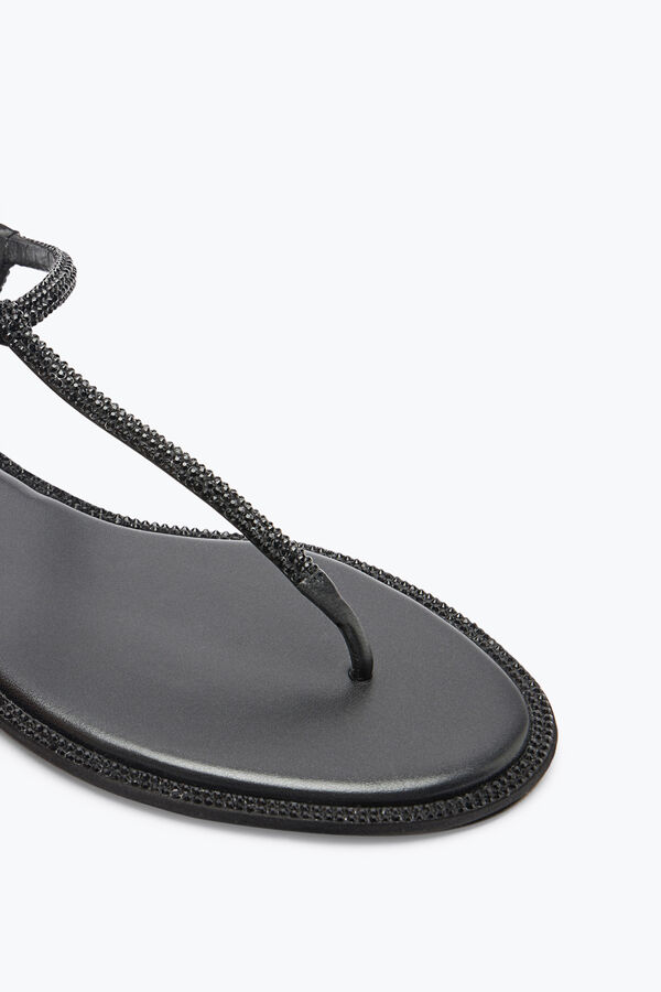 jeweled diana kristall svart sandal 10 rene caovilla