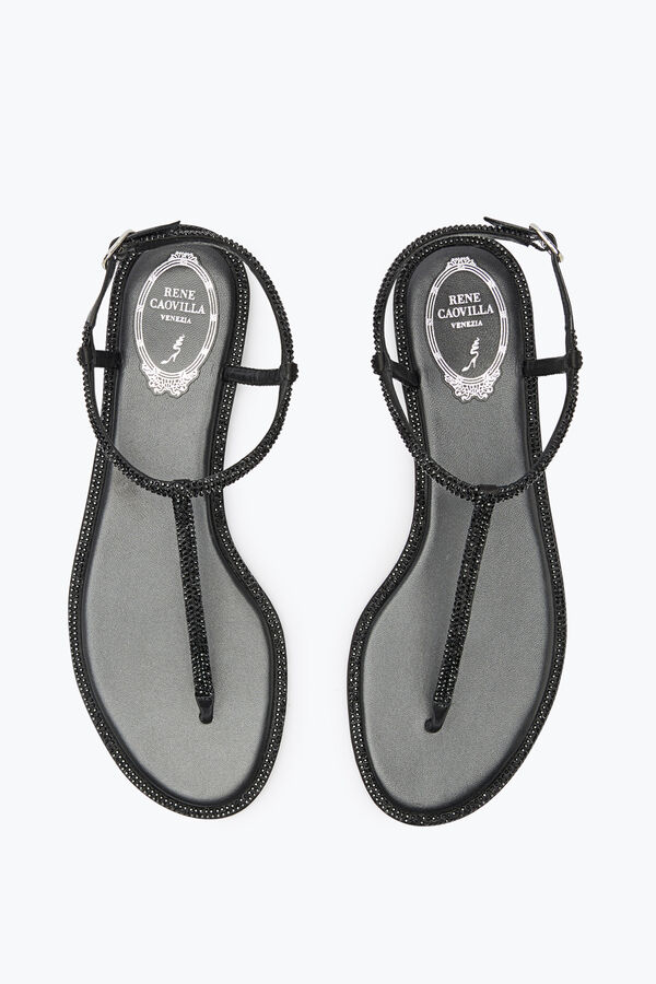 jeweled diana kristall svart sandal 10 rene caovilla