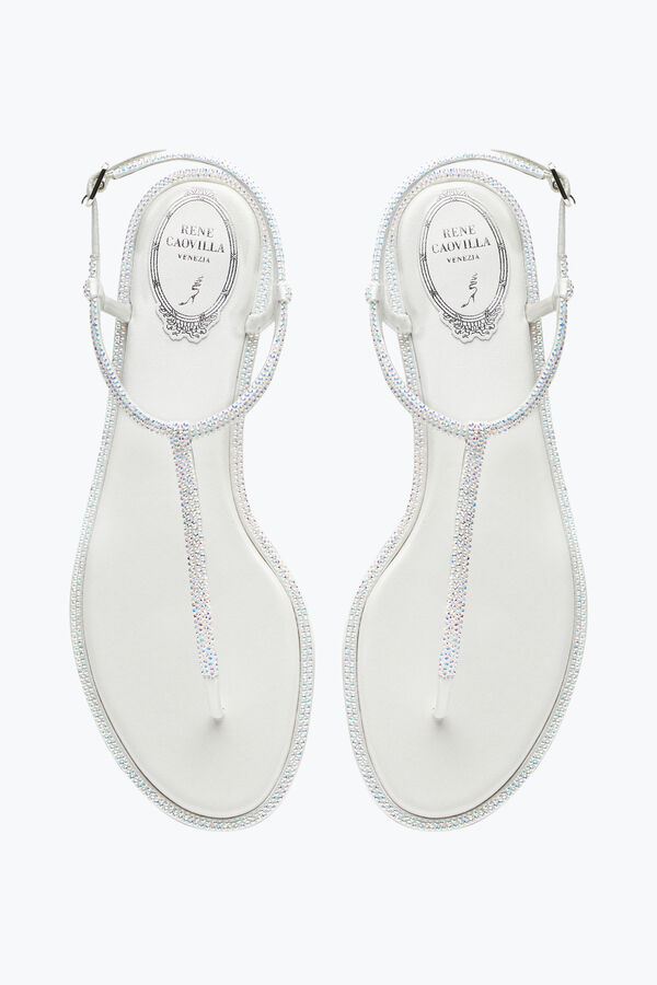jeweled diana vit sandal med kristaller 10 rene caovilla