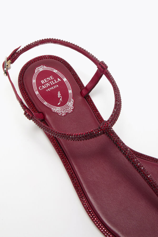 jeweled diana bourgogne sandal med kristaller 10 rene caovilla