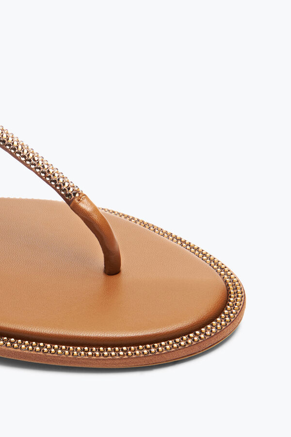 jeweled diana cognac sandal med kristaller 10 rene caovilla