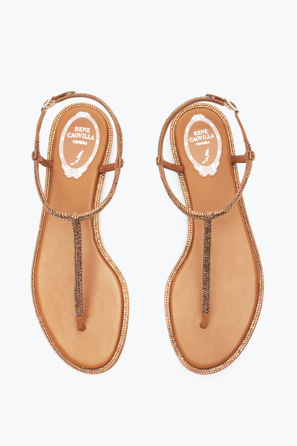 jeweled diana cognac sandal med kristaller 10 rene caovilla
