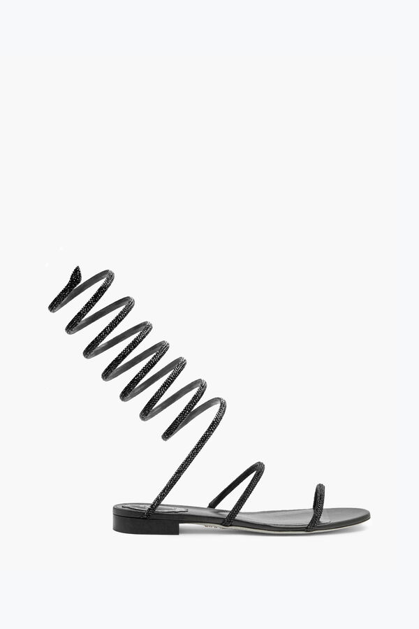 jeweled supercleo kristall svart sandal 10 rene caovilla