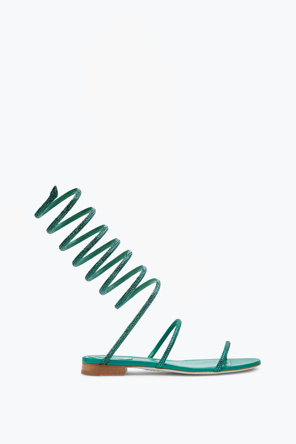 jeweled supercleo crystal smaragdgrön sandal 10 rene caovilla