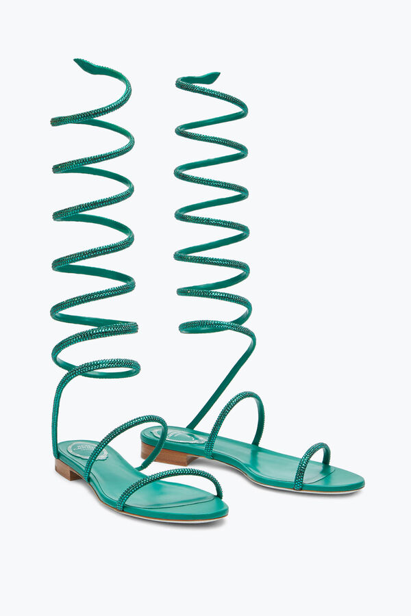 jeweled supercleo crystal smaragdgrön sandal 10 rene caovilla
