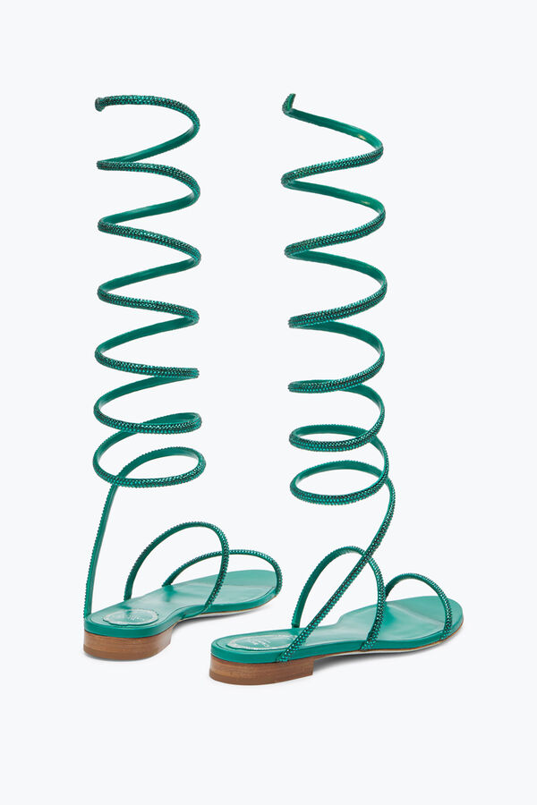 jeweled supercleo crystal smaragdgrön sandal 10 rene caovilla