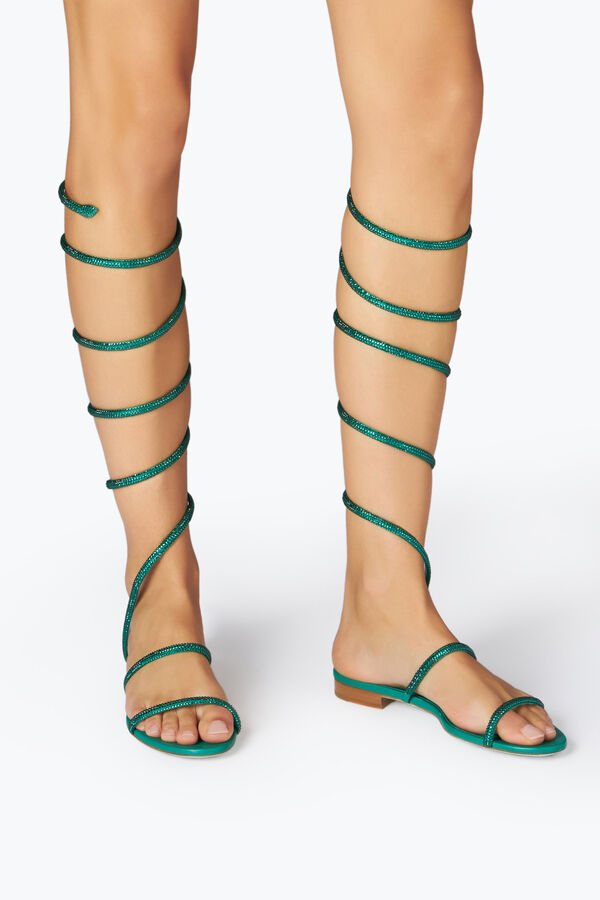 jeweled supercleo crystal smaragdgrön sandal 10 rene caovilla