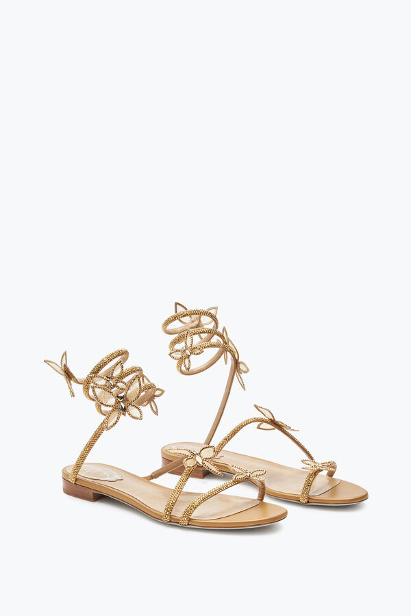 jeweled butterflower crystal guld sandal 10 rene caovilla