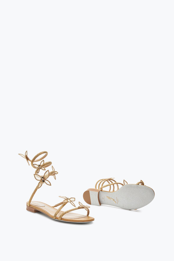jeweled butterflower crystal guld sandal 10 rene caovilla