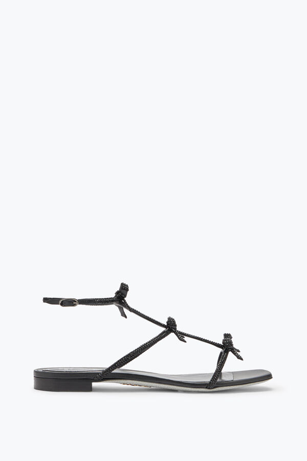 jeweled caterina svart platt sandal 10 rene caovilla