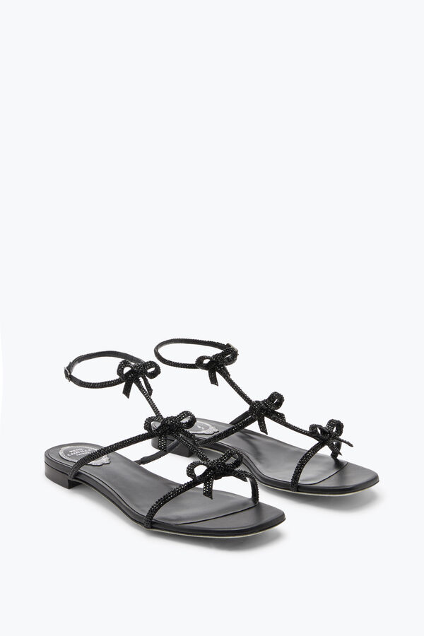 jeweled caterina svart platt sandal 10 rene caovilla