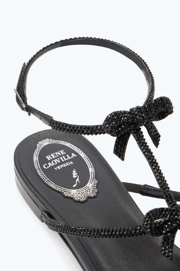 jeweled caterina svart platt sandal 10 rene caovilla