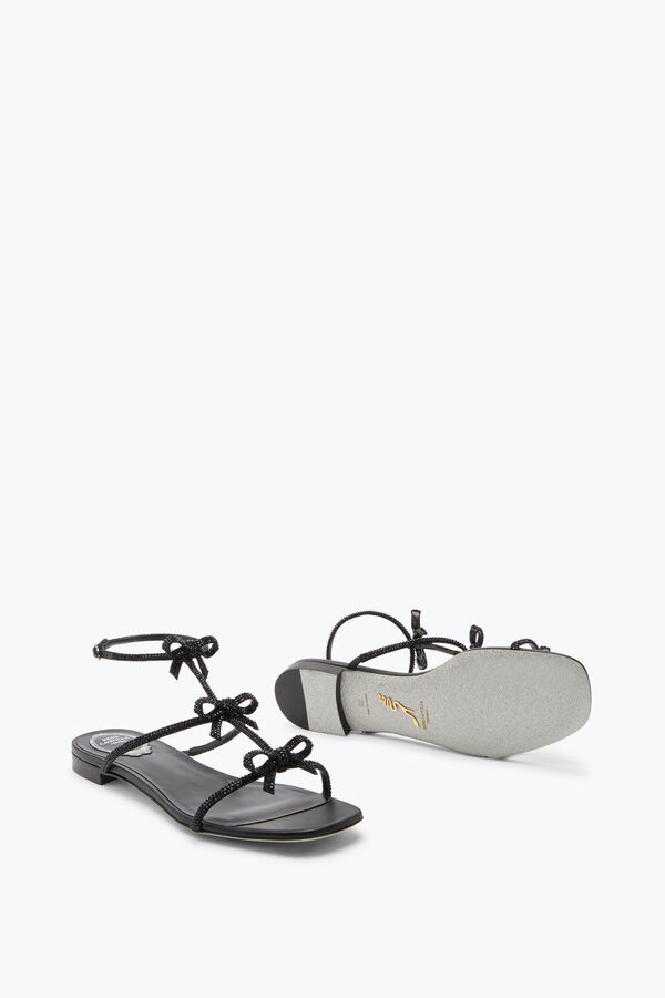 jeweled caterina svart platt sandal 10 rene caovilla