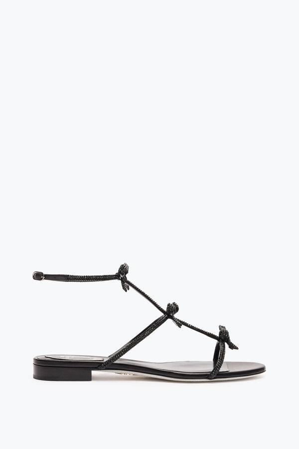 jeweled caterina svart platt sandal 10 rene caovilla