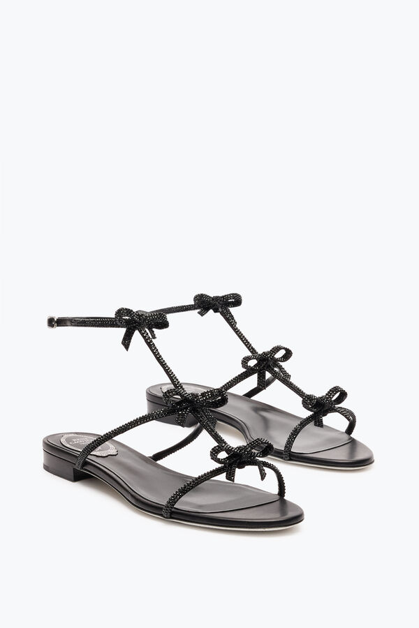 jeweled caterina svart platt sandal 10 rene caovilla
