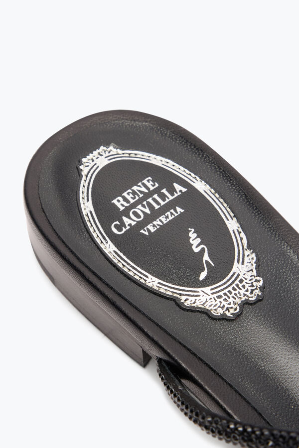 jeweled caterina svart platt sandal 10 rene caovilla