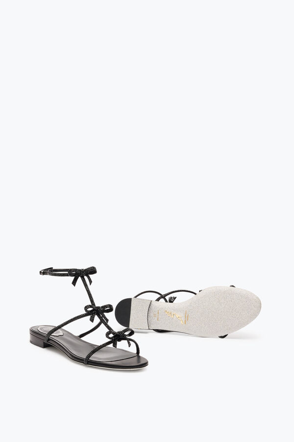 jeweled caterina svart platt sandal 10 rene caovilla