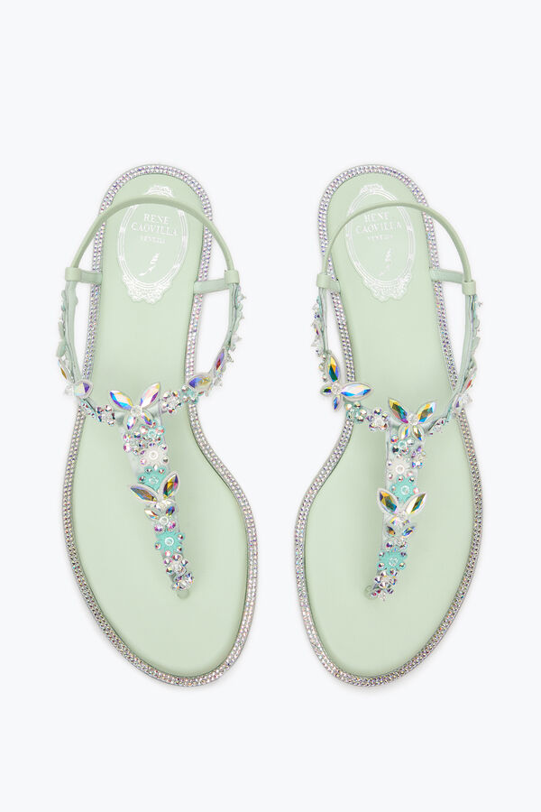 jeweled eden grÖn mynta thong sandal 10 rene caovilla
