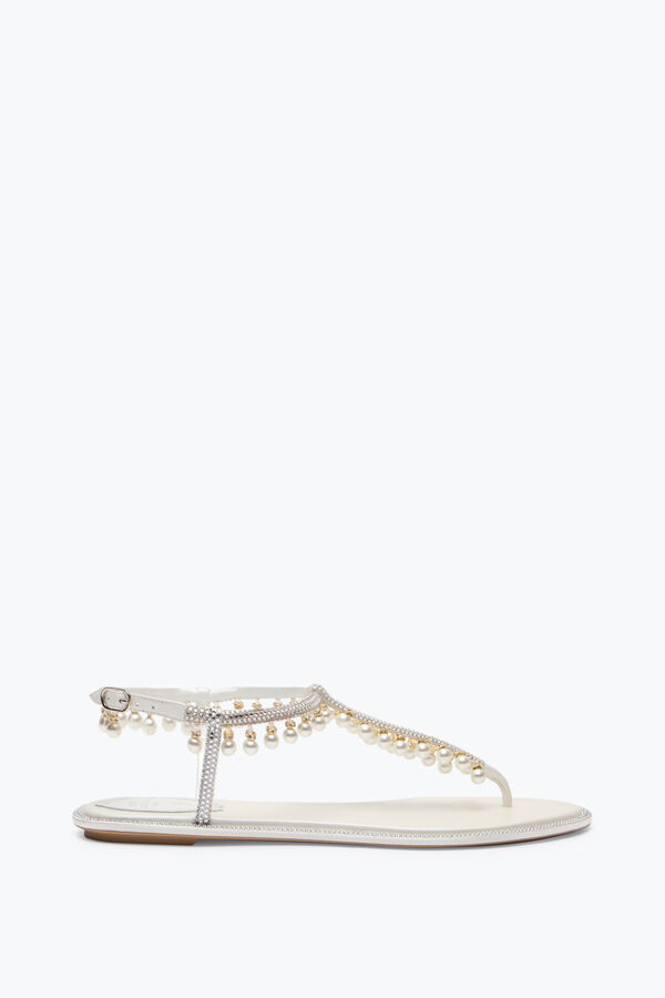 jeweled diana vita sandaler med pÄrlor 10 rene caovilla
